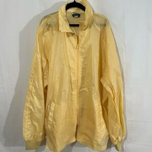 Vintage IZOD Men’s Nylon Windbreaker Jacket – Yellow, Size S, Made in Hong Kong